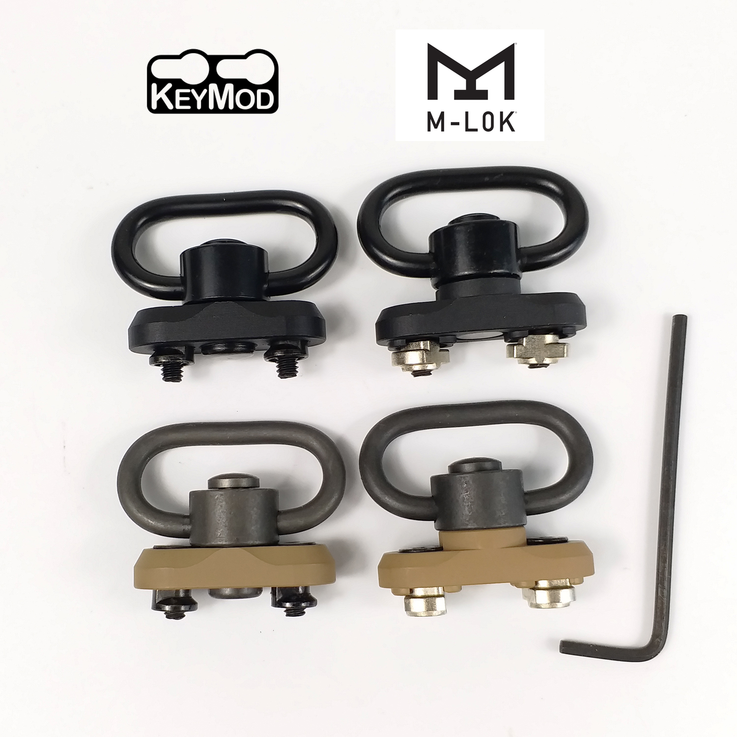 M-LOK/Keymod Standard QD Sling Adapter Swivel Rail Mount Kit(QD Swivel Included) KM/ML-A1x