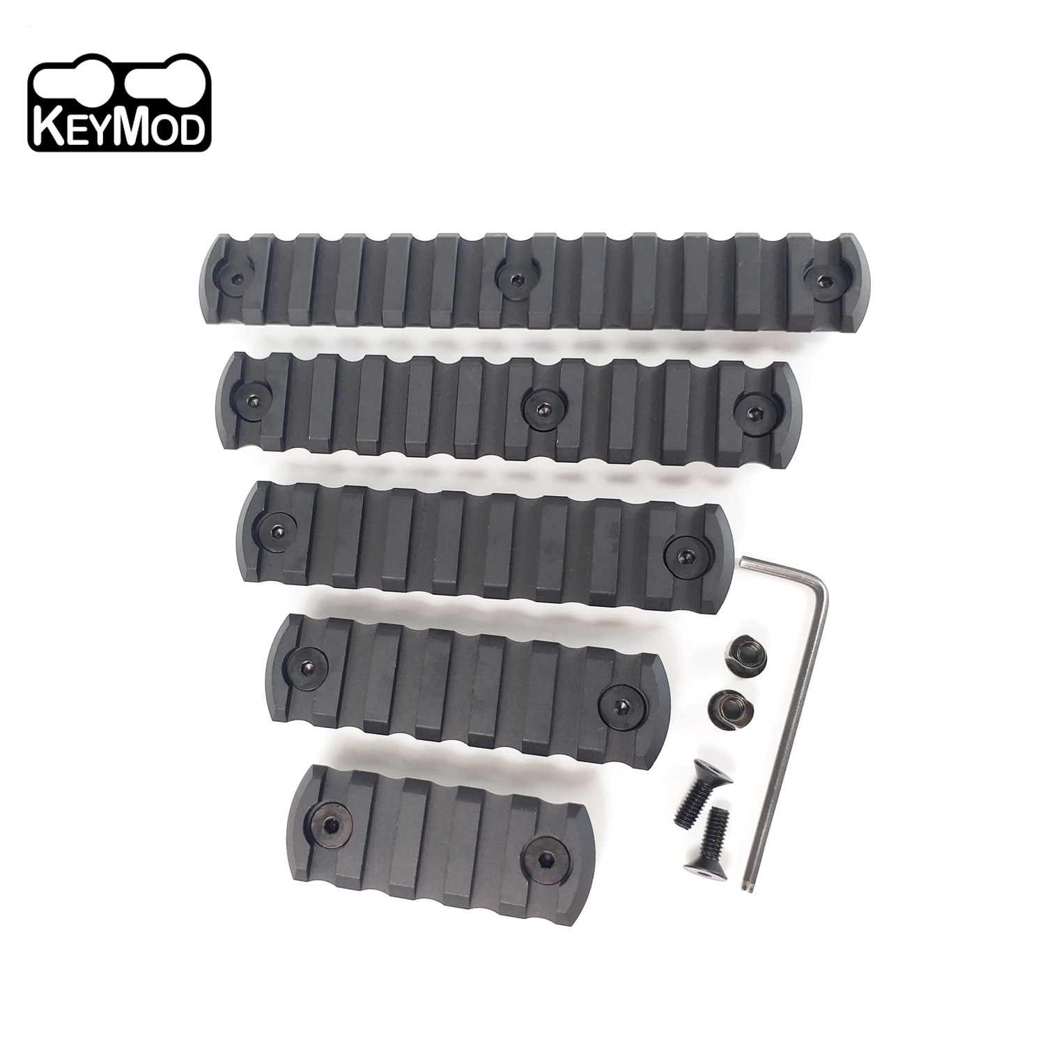 5,7,9,11,13 slot CNC Aluminum Picatinny Rail Section For Keymod Handguards Balck color RSK-xB