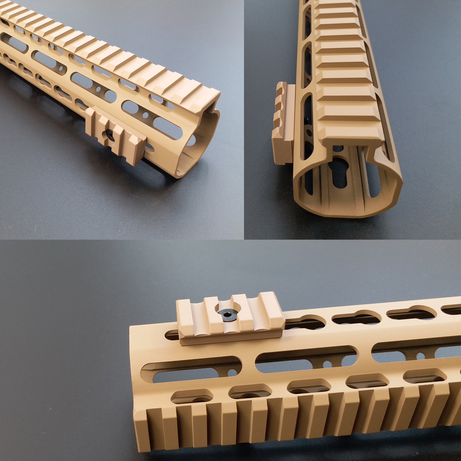 3 slot CNC Aluminum Picatinny Rail Section For Keymod Handguards Balck color RSK-3B