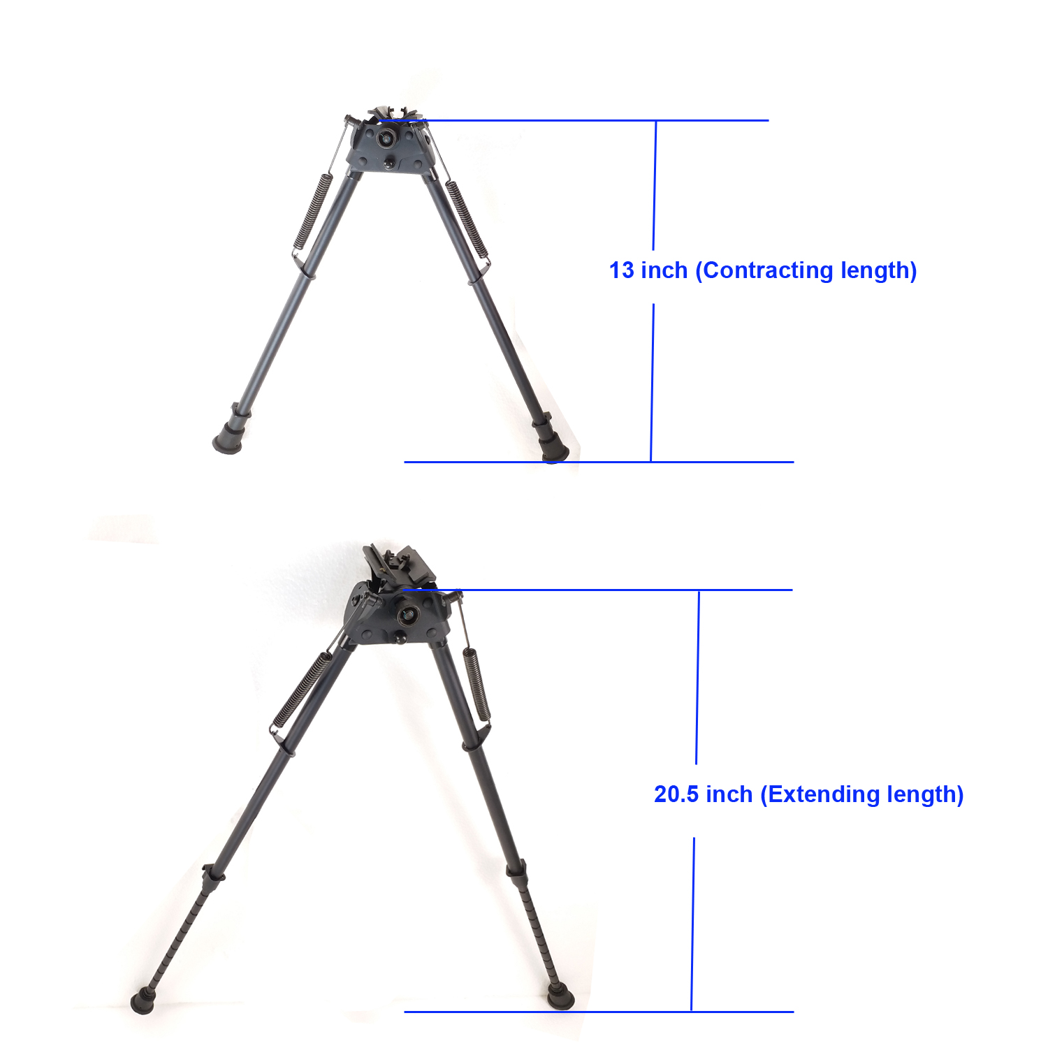 6-9,9-13,13-21 Inch Harris Style Bipod Tiltable Pivot Spring Return adjustable and Locked height BE-xB