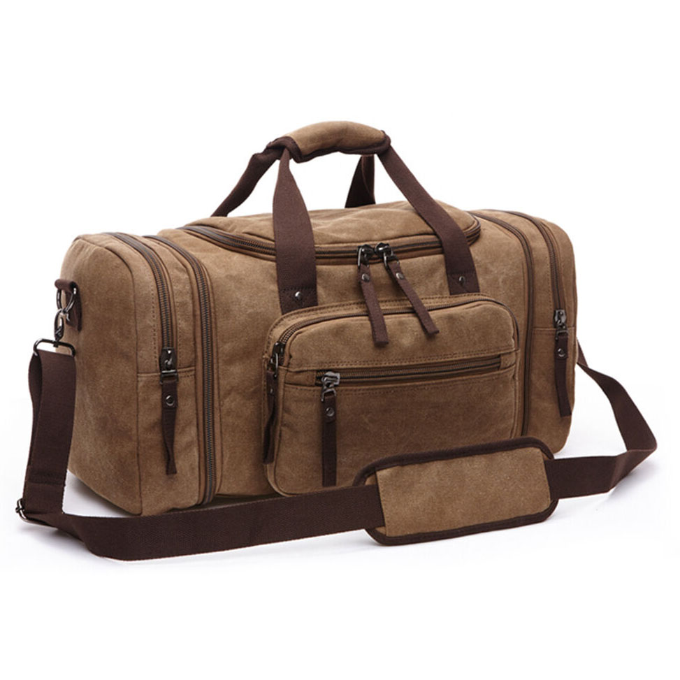 wholesale business lightweight weekender custom vintage travel sports canvas duffel bag for man