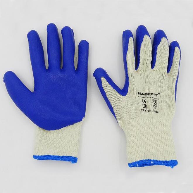Cotton String Knitted Latex Coated Gloves