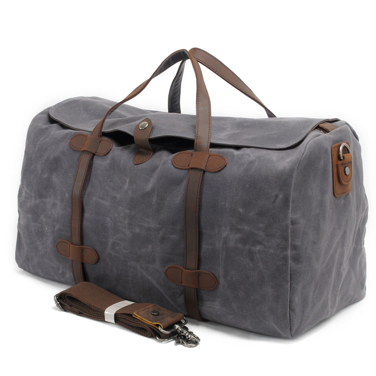 Custom Men Women Large Capacity Waxed Canvas Waterproof Weekender Sports Travel Duffle Bag