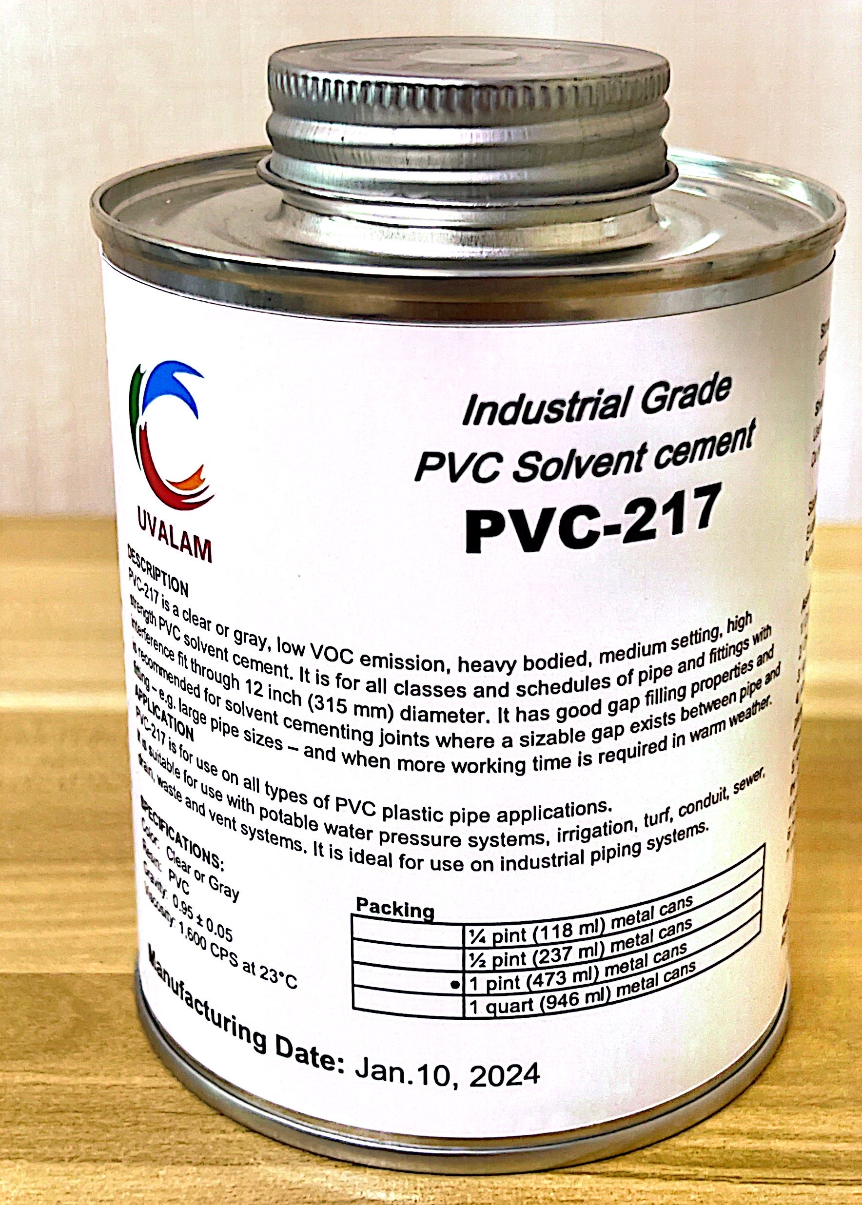 Plastic pipe cement PVC-217