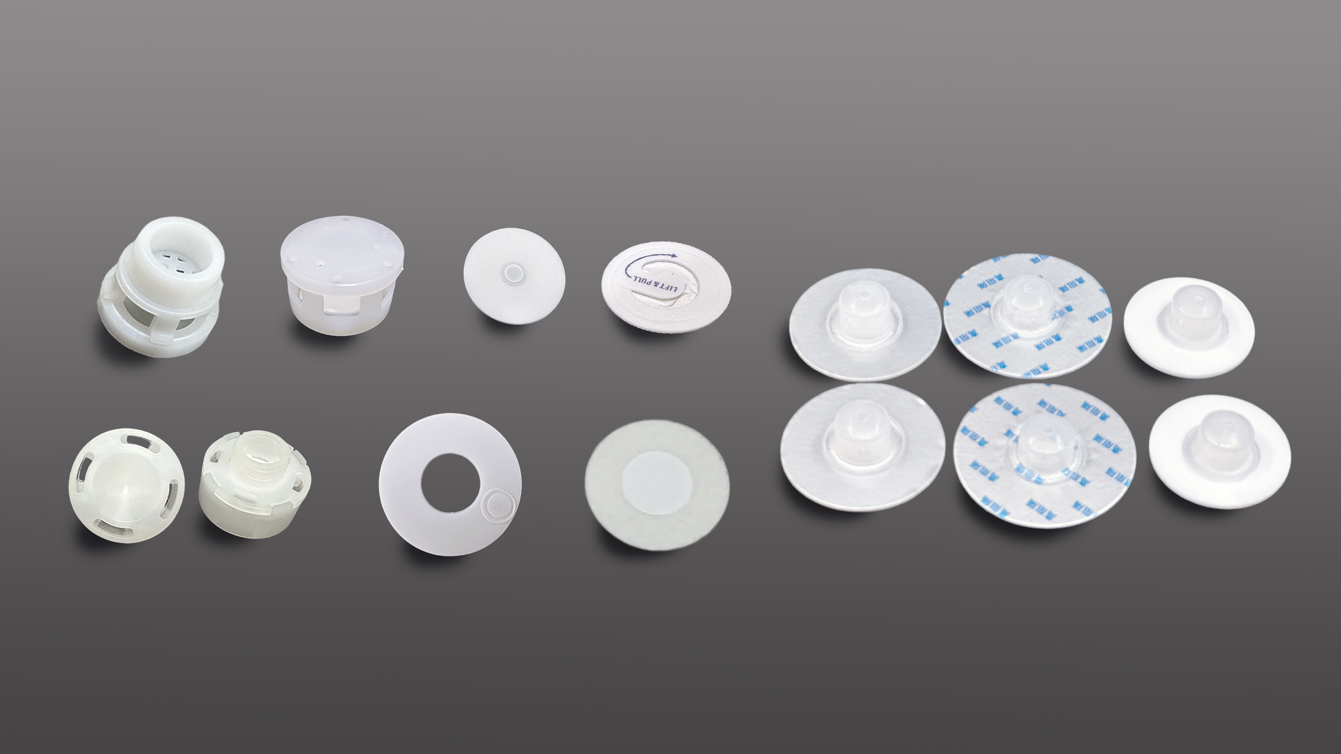 Plastic packaging components (rubber, plastic)