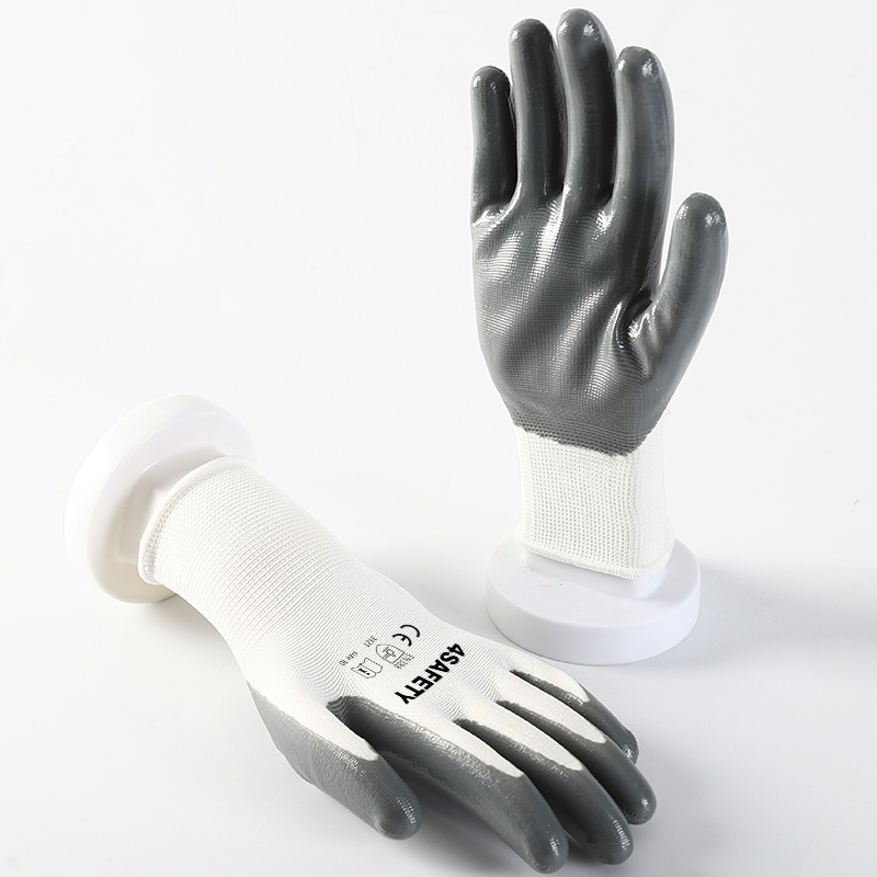 Best Selling Anti-Slip Polyester Nitrile Coated Safety Hand Protection Work Gloves