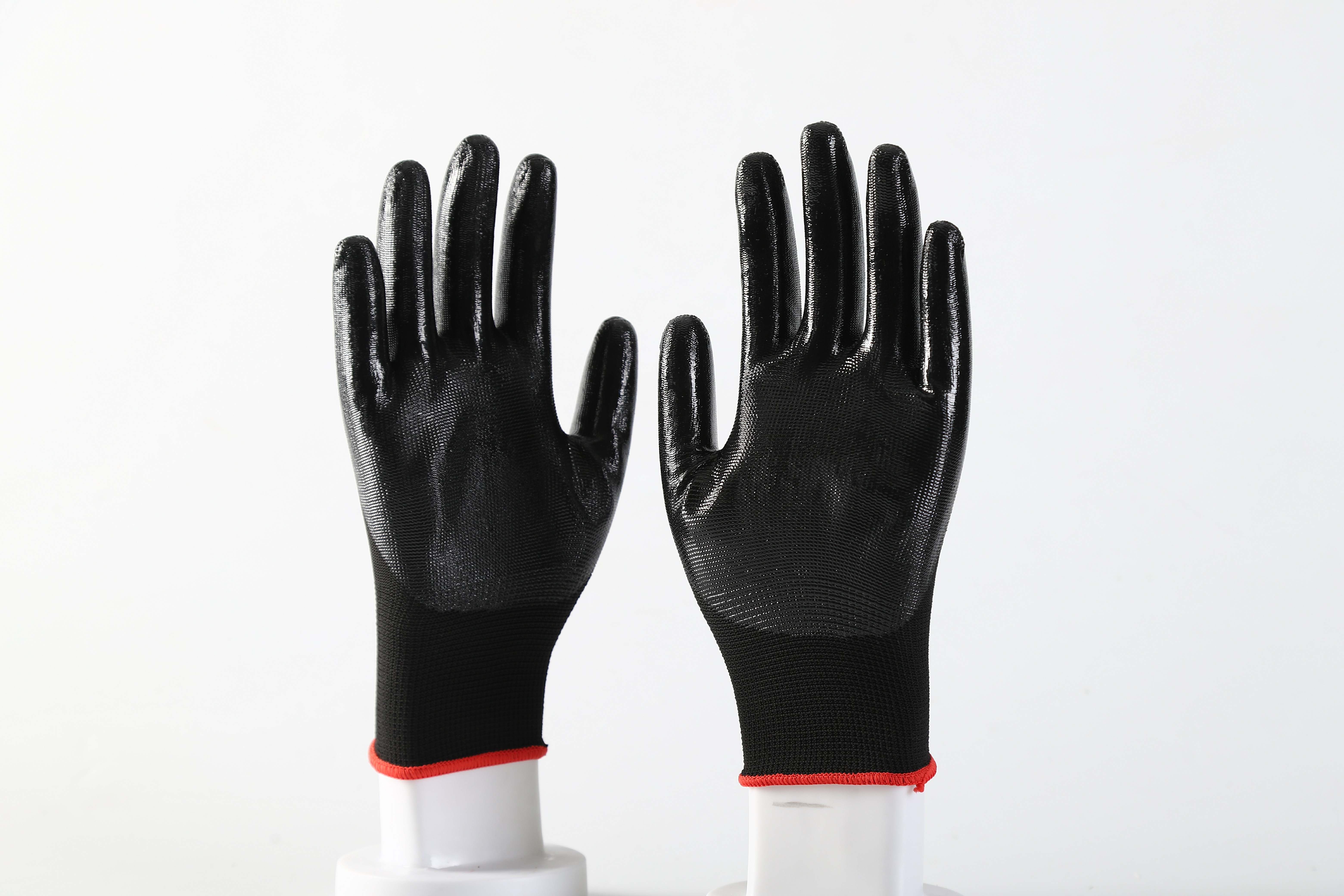 13 Gauge polyester nitrile coated anti-slip safety gloves general purpose CE certificate