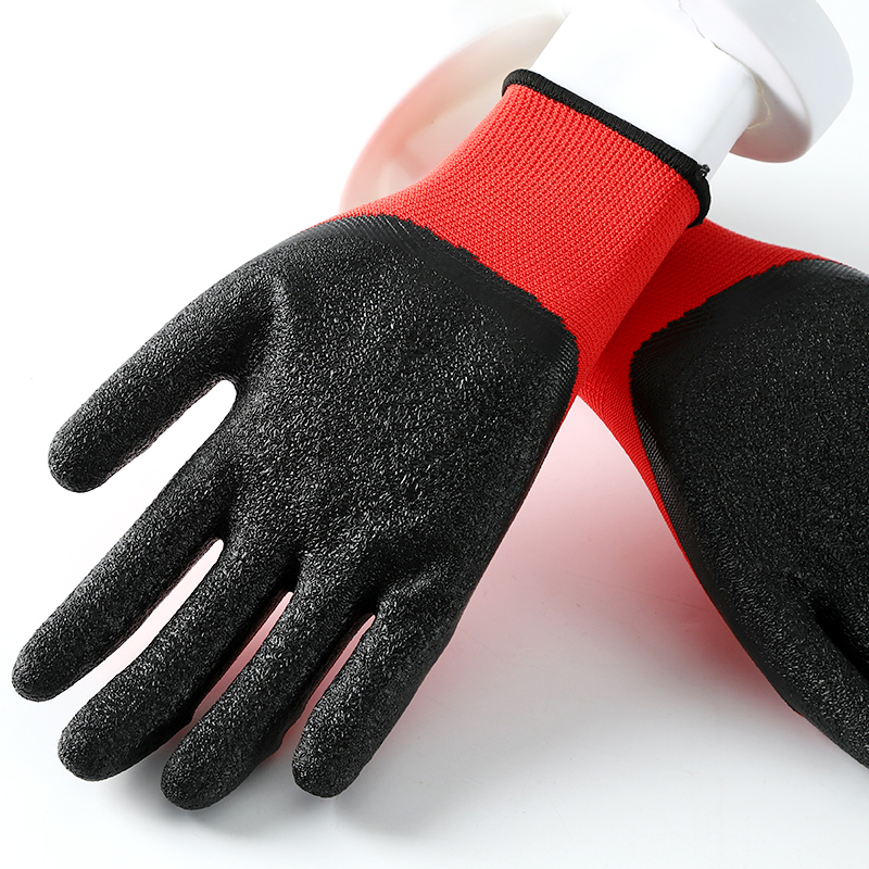 Breathable Anti-Slip And Wear-Resistant Latex Coated Polyester Gloves Custom Printed