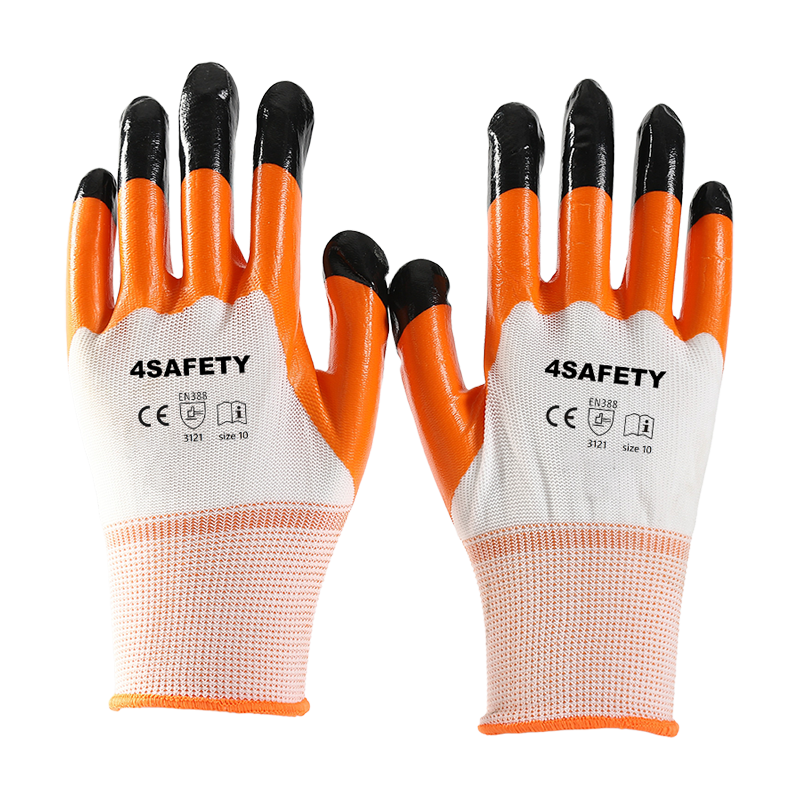 Wholesale Factory Price Safety Nitrile Half Coated Work Gloves For Industrial