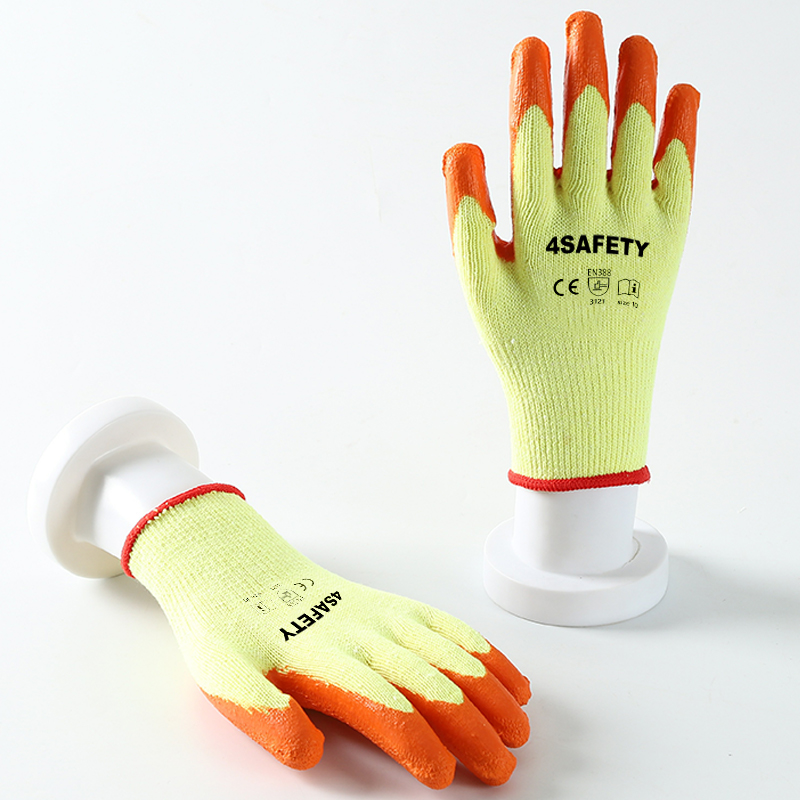 4SAFETY China Supplier Latex Gloves For Work Safety Cotton Gloves Custom Logo Gardening Gloves