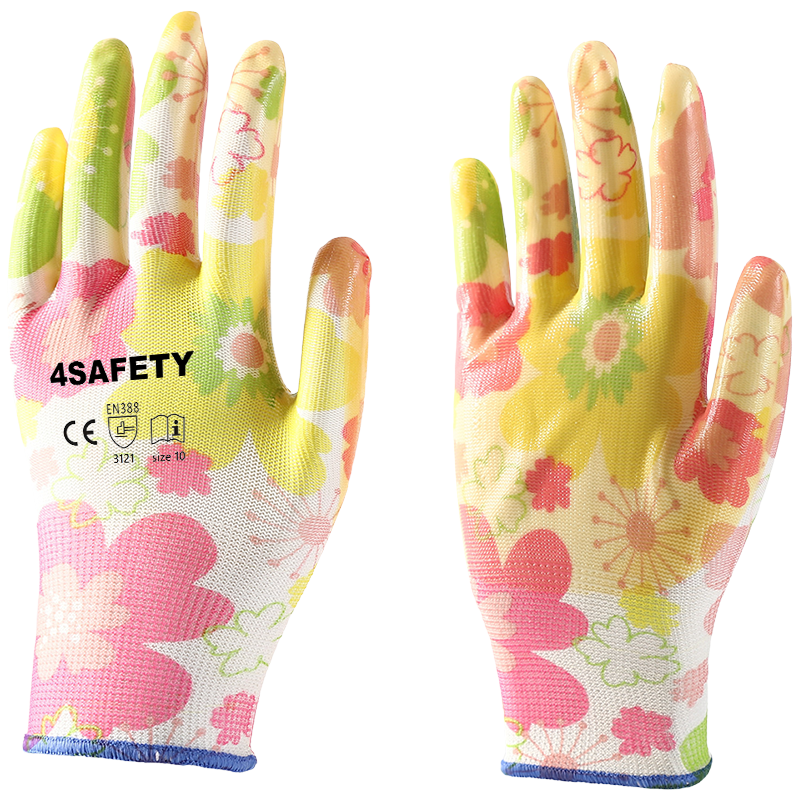 Eco Friendly Waterproof Oil Resistant Nitrile Coated Work Glove For Sale