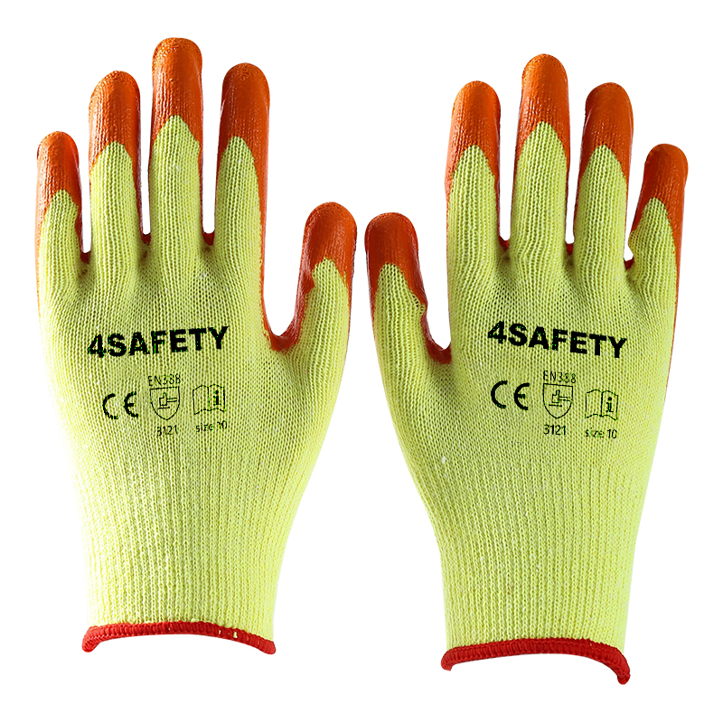 4SAFETY China Supplier Latex Gloves For Work Safety Cotton Gloves Custom Logo Gardening Gloves