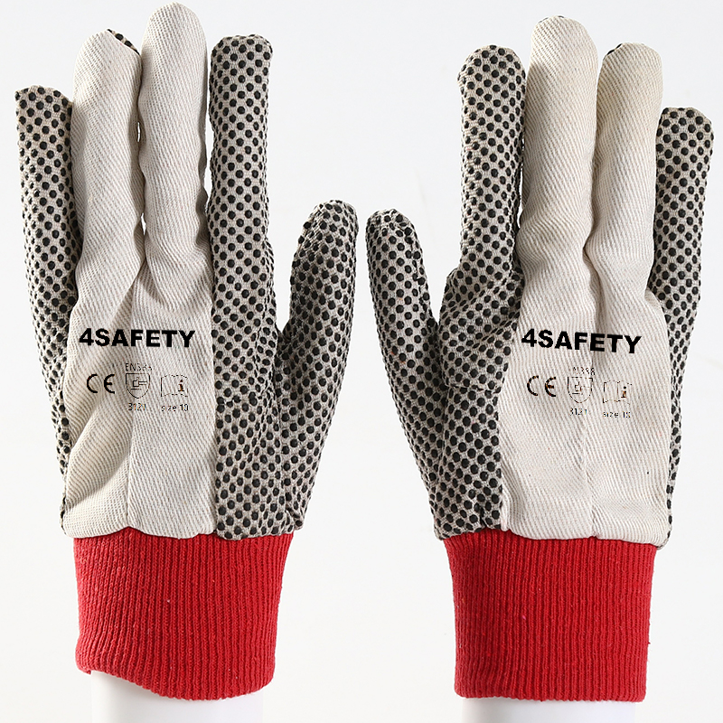 4Safety 20-25Cm PVC Dotted Garden Canvas Safety Hand Gloves