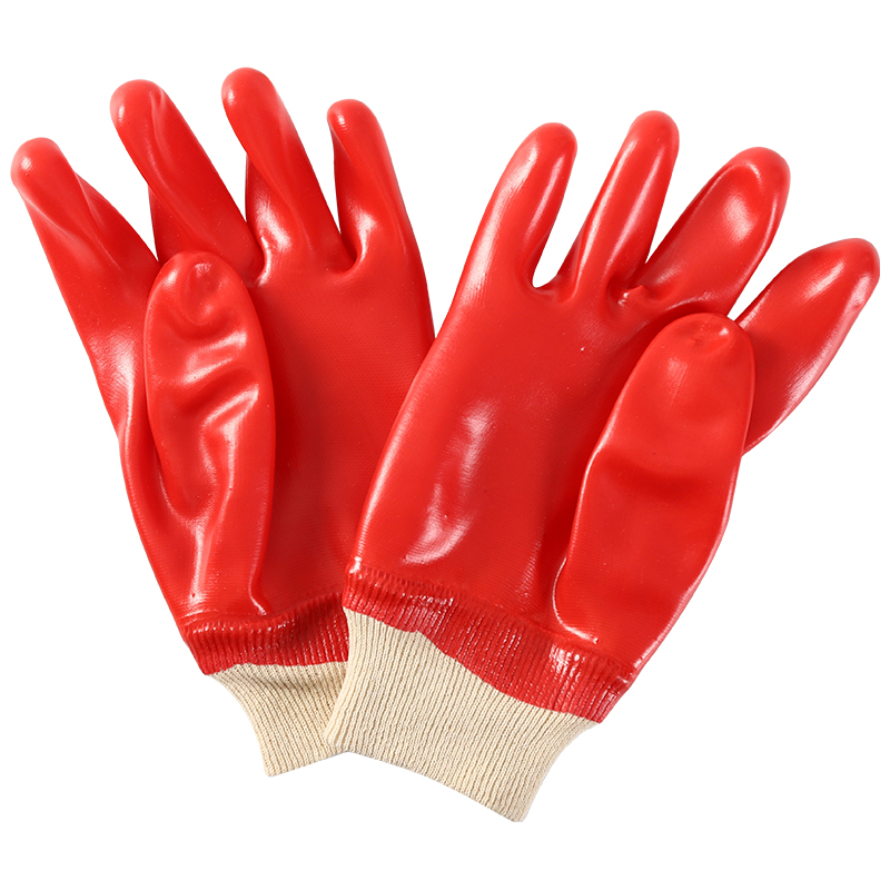 Promotional Red Color PVC Coated Gloves Bulk PVC Glove For Sale