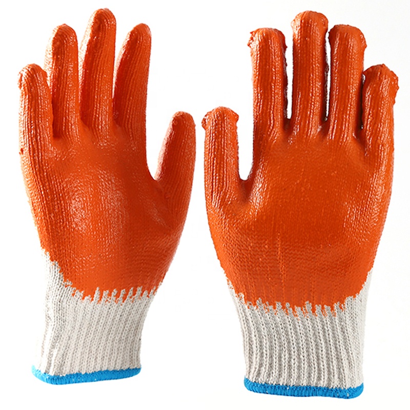 Top Grade Firm Grip Latex Coated Cotton Latex Palm Safety Hand Gloves