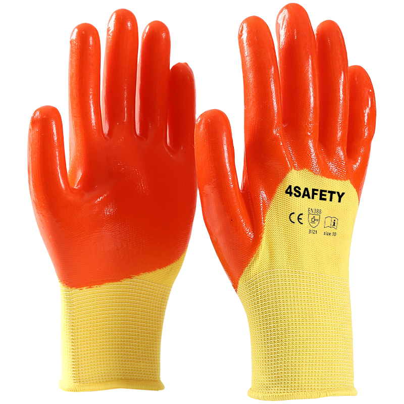 Oil Acid Alkali Chemical Resistant Waterproof Industrial Safety Work Coated PVC Gloves