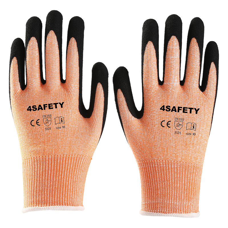 OEM CE Heavy Duty Sandy Coated Safety Work Nitrile Gloves With Double Dipping For Industry Construction