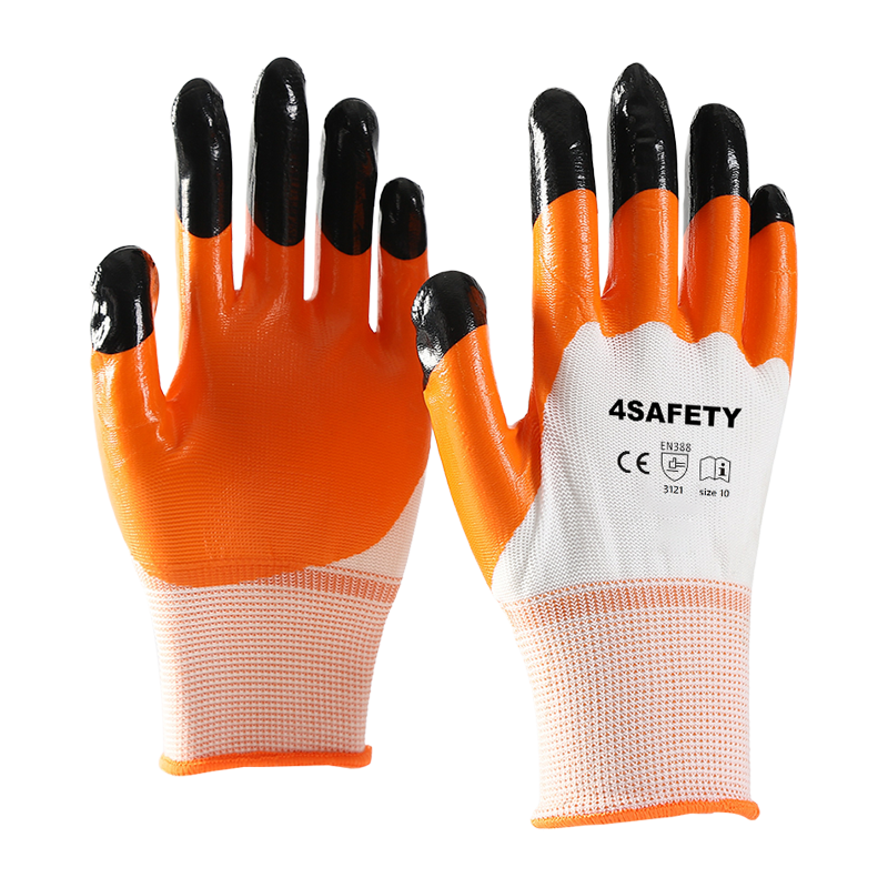 Wholesale Factory Price Safety Nitrile Half Coated Work Gloves For Industrial