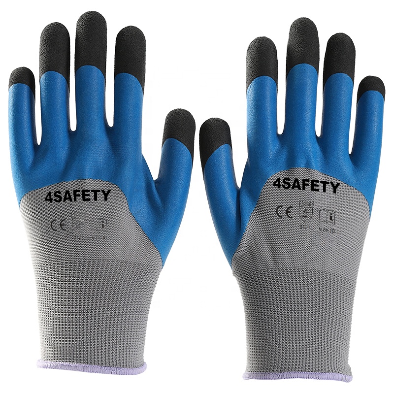 Custom Gardening General Purpose Work Outdoor Safety Foam Coated Latex Foam Gloves For Construction