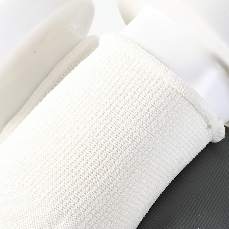                 White polyester with gray nitrile coating gloves            