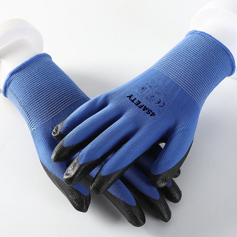 Free Sample Factory Price Oil Proof Waterproof Nitrile Coated Anti Slip Safety Work Gloves With CE