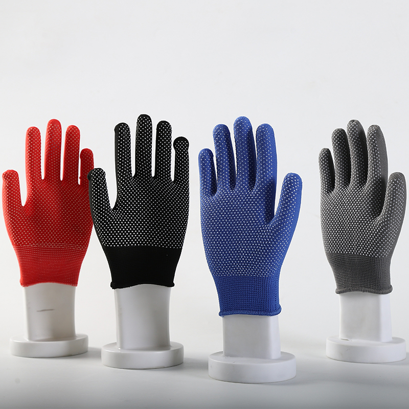 Top Grade Free Sample Wholesale 13 Gauge PVC Dot Polyester Glove