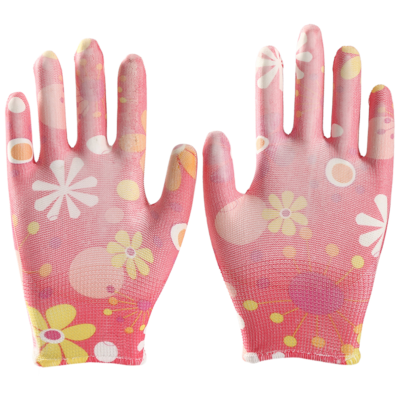 Men Polyester Work Pu Coated Safety Hand Protective Gloves