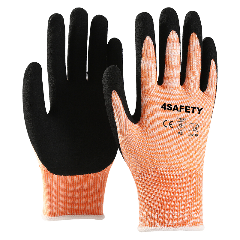 OEM CE Heavy Duty Sandy Coated Safety Work Nitrile Gloves With Double Dipping For Industry Construction