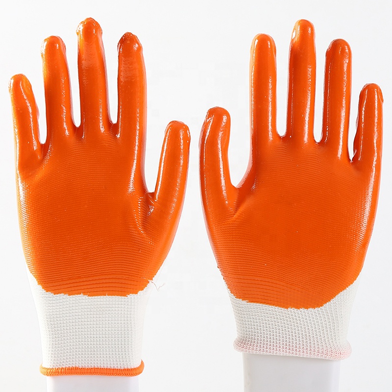 Men's Nitrile Coated Working Safety Glove Mechanic Construction Work Gloves