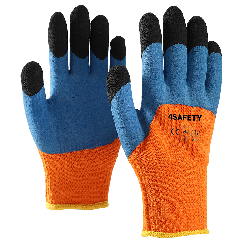 China Factory Wholesale Foam Latex Coated Thermal Grip Work Gloves Winter Hand Gloves For Construction Workers
