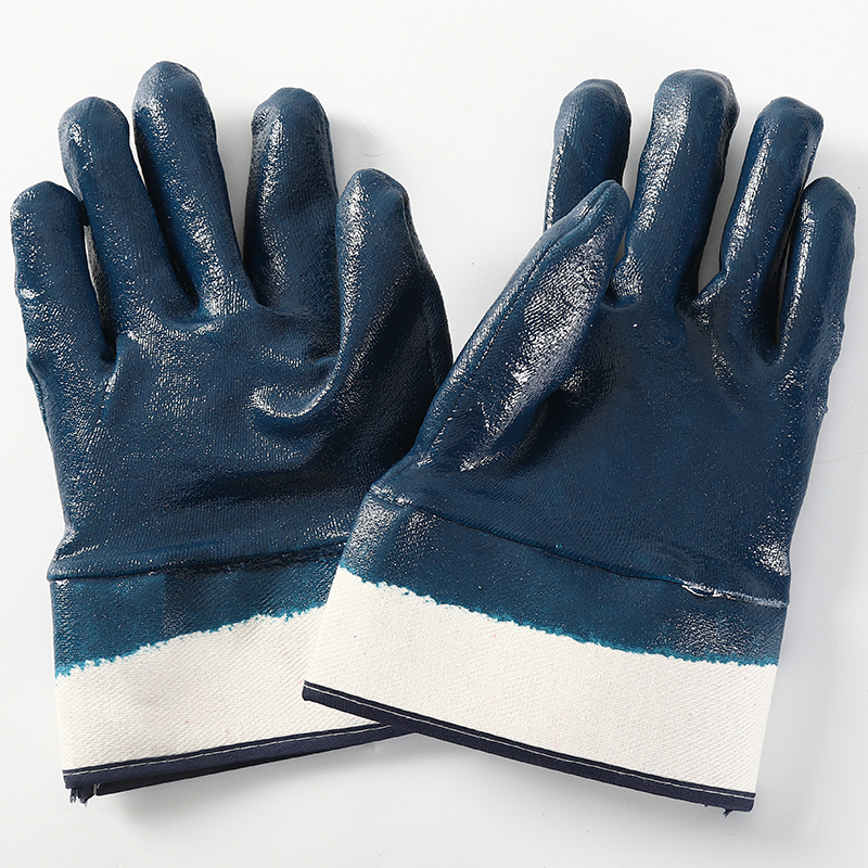 Cheap Price Safe Cuff Nitrile Coating Safety Gloves For Construction