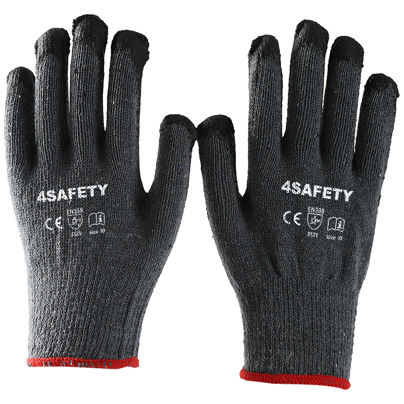 Thicken Cotton Heavy Duty Working Industrial Smooth Latex Coated Work Gloves For Construction