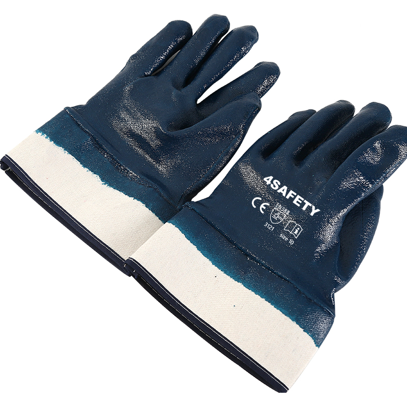 4SAFETY HPPE Anti Oil Safety Gloves Protection Nitrile Coat Safe Cuff Work Gloves