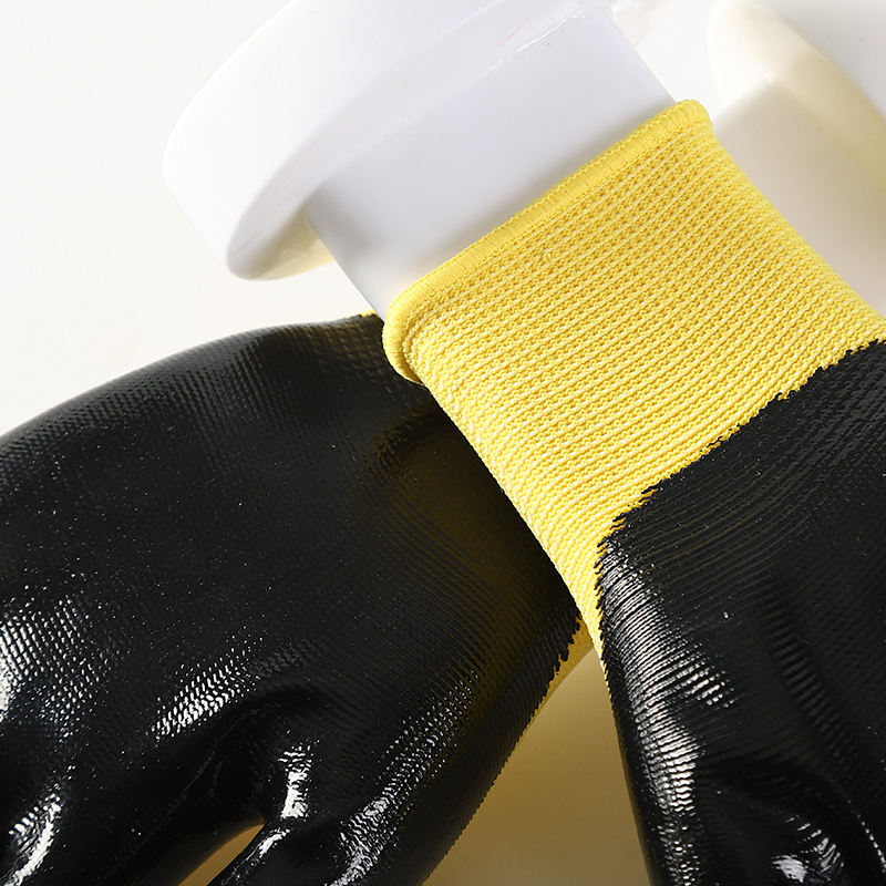 Nitrile Coated Polyester Safety Gloves Standard Safety Hand Work Gloves