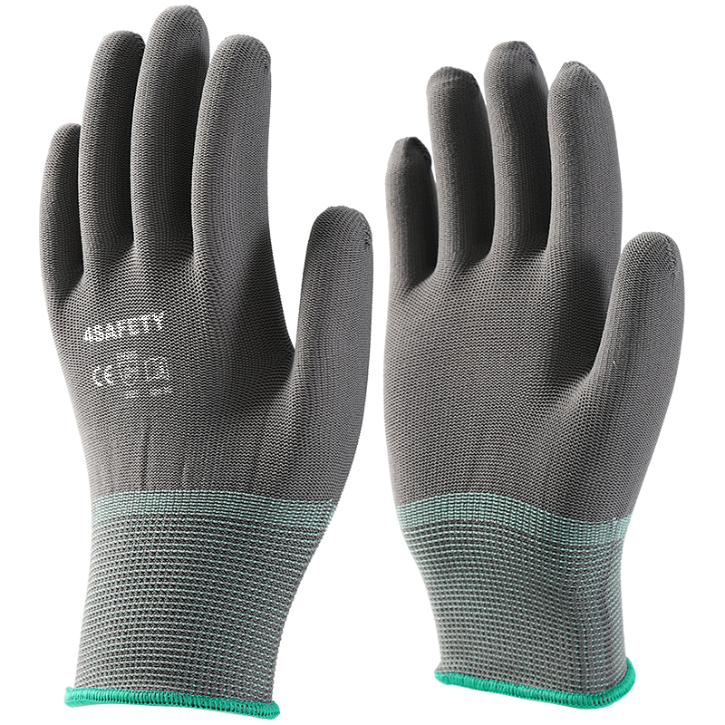 13 Gauge Polyester Working Safety Gloves Gray Safety Work Gloves