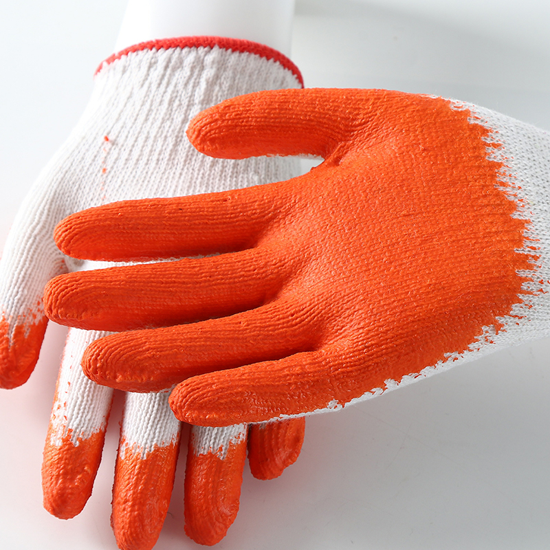 Top Sale Cotton Smooth Latex Coated Garden Gloves Safety Gloves