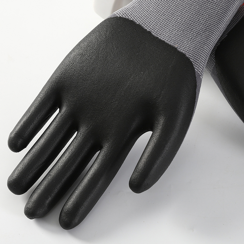 Guantes De Trabajo Con Proteccion Foam Nitrile Coated Safety Gloves For Sale