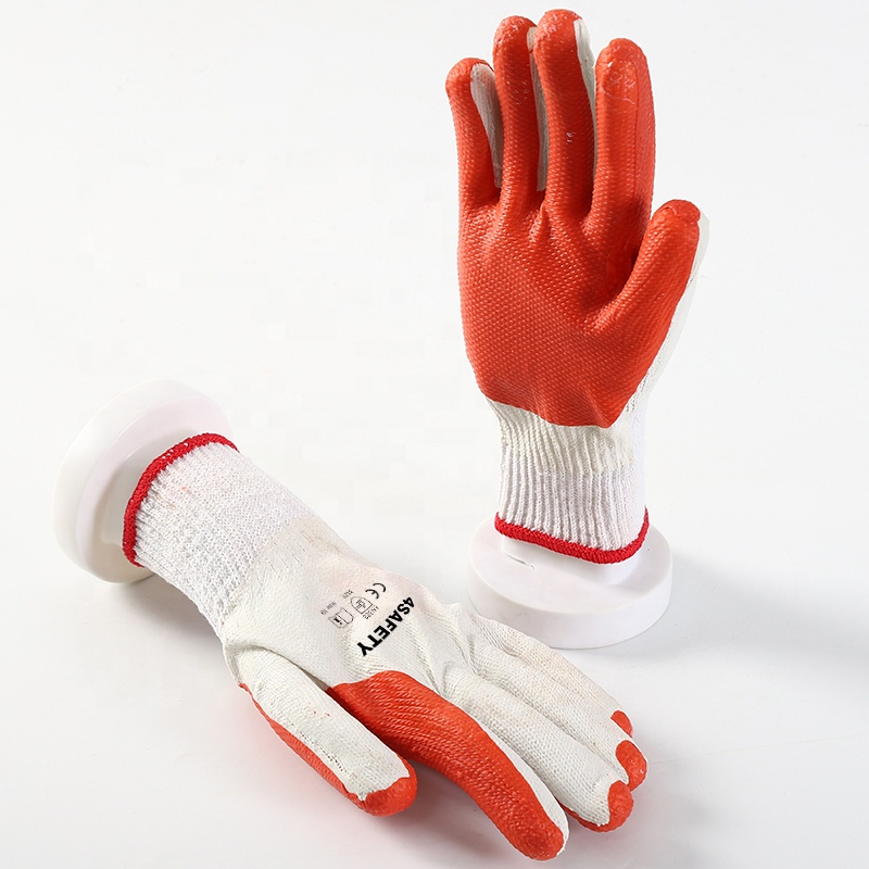 Double Color Mixed Laminated Rubber Coated Safety Gloves Working For Industrial