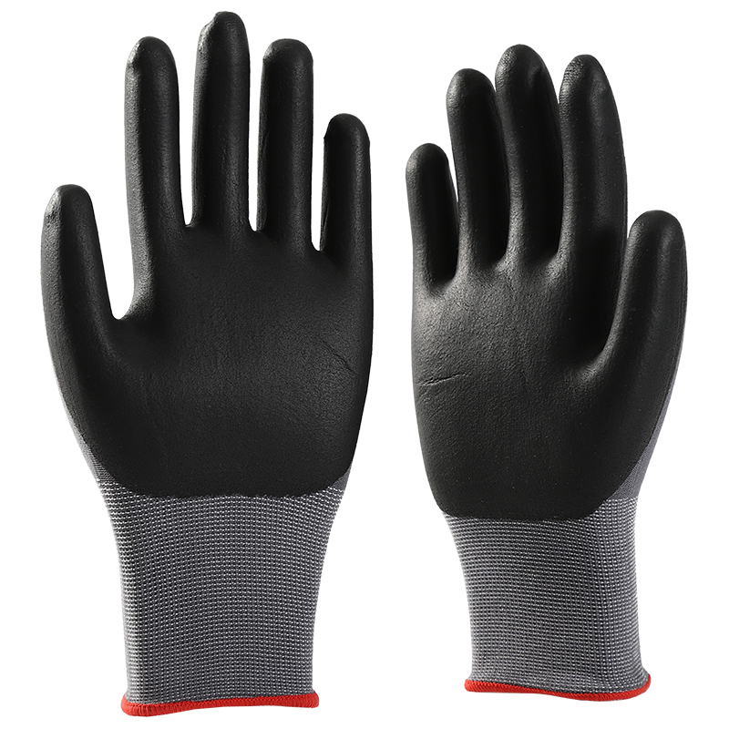 Guantes De Trabajo Con Proteccion Foam Nitrile Coated Safety Gloves For Sale