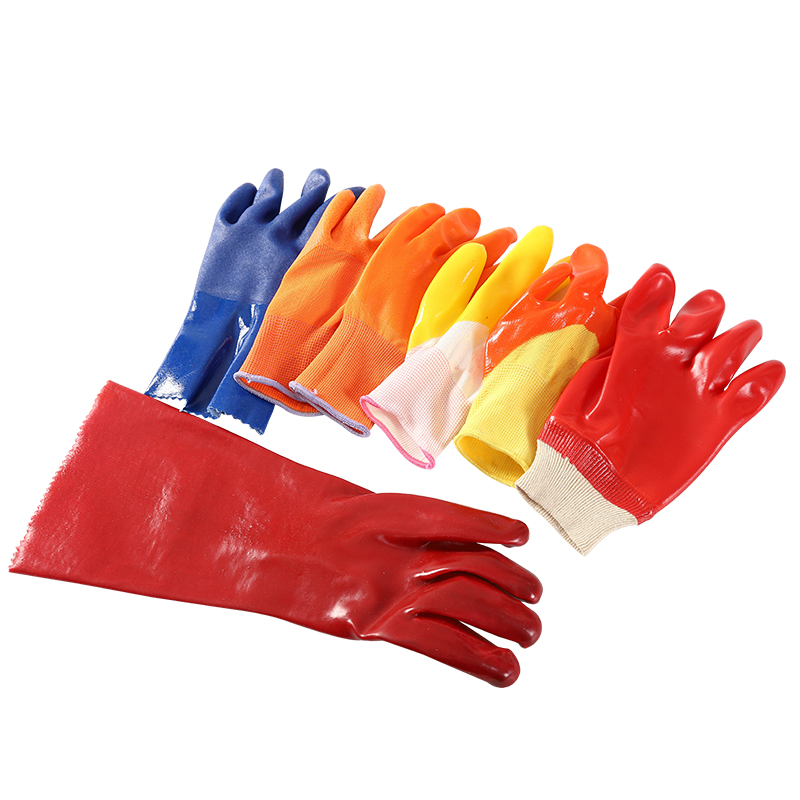 OEM Red PVC Coated Oil Resistant Safety PVC Gloves
