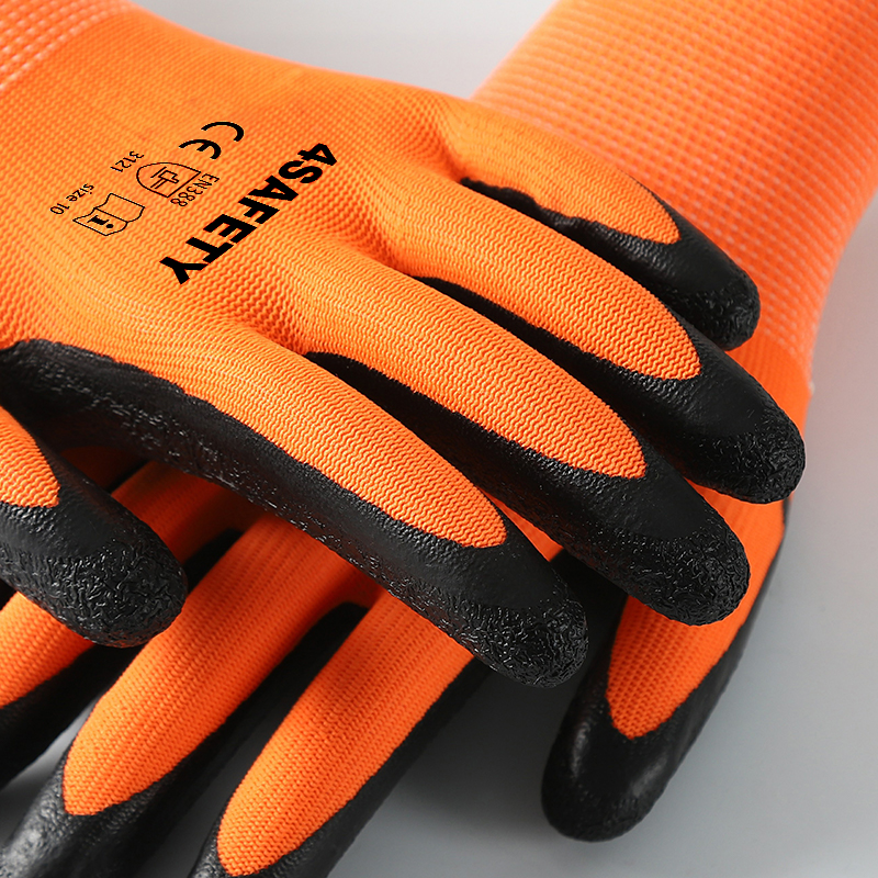 2023 Most Popular Polyester Shell Nitrile Latex Coated Garden Work Gloves