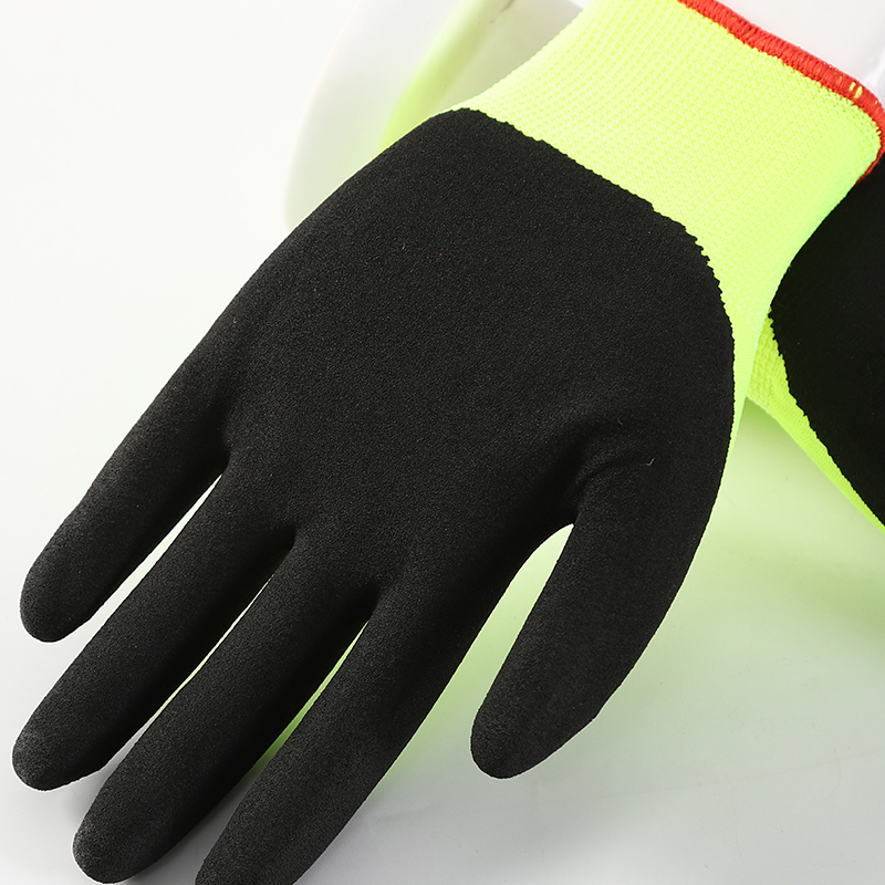 China New Design Sandy Nitrile Coated Work Gloves Manufacturer