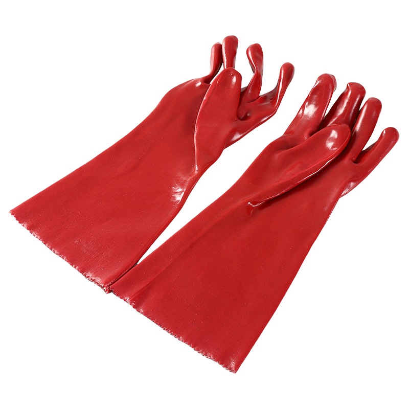 OEM Long Sleeve Pvc Coated Working Gloves For Construction Workers Use