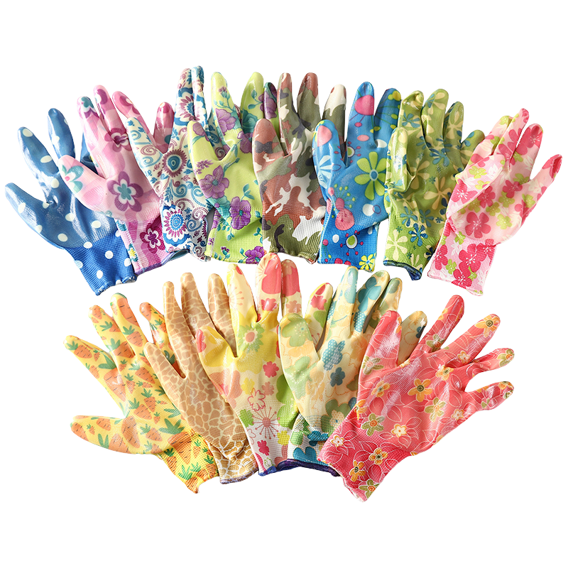 Cheap Custom Nitrile Coated Colorful Industrial Anti Oil Safety Work Gloves
