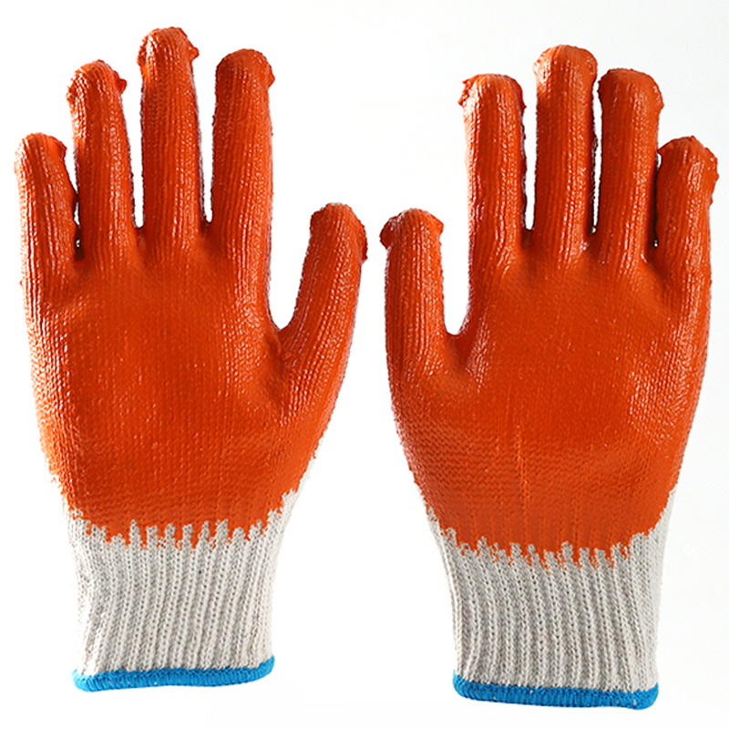 Oem Odm Safety Work Gloves Latex Coated Cotton Knitted Gloves For Sale