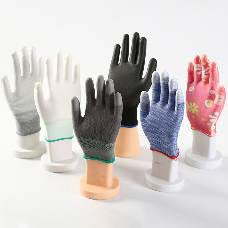Factory Cheap Price 13 Gauge Polyester Polyurethane Pu Palm Coated Work Safety Gloves