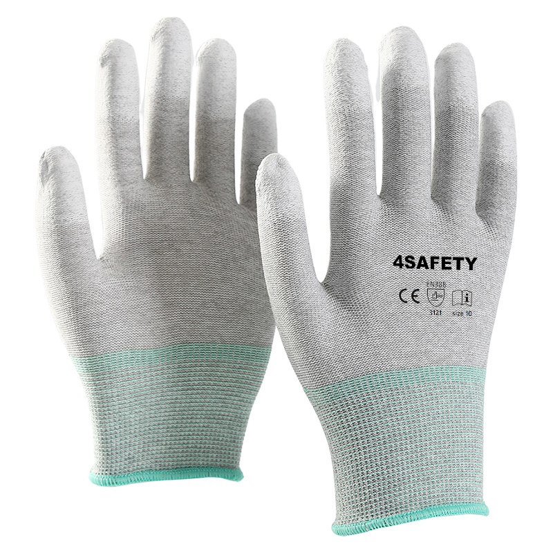 Hot Selling Finger Dipping Construction Hand Gloves Work Pu Coated Gloves
