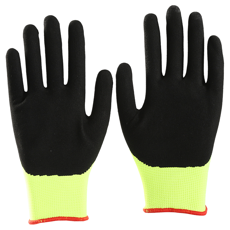 China New Design Sandy Nitrile Coated Work Gloves Manufacturer