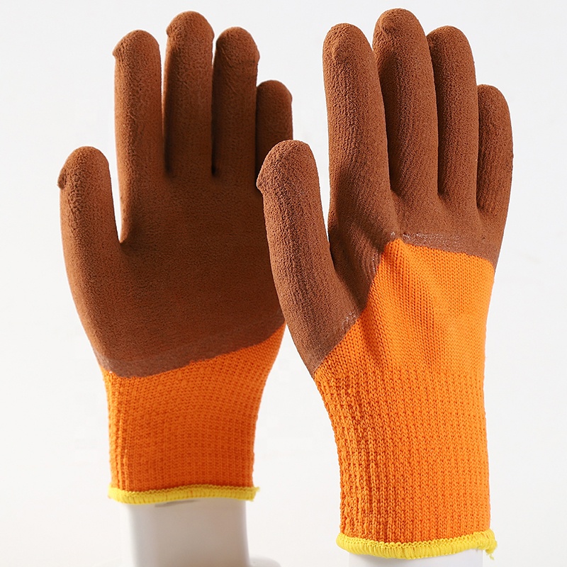 Best Selling Winter Thermal Latex Coated Safety Work Gloves In Stock