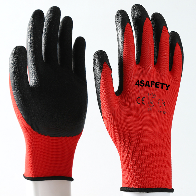 Hot Selling Polyester Lining Super Soft Latex Coating On Palm Work Safety Garden Glove